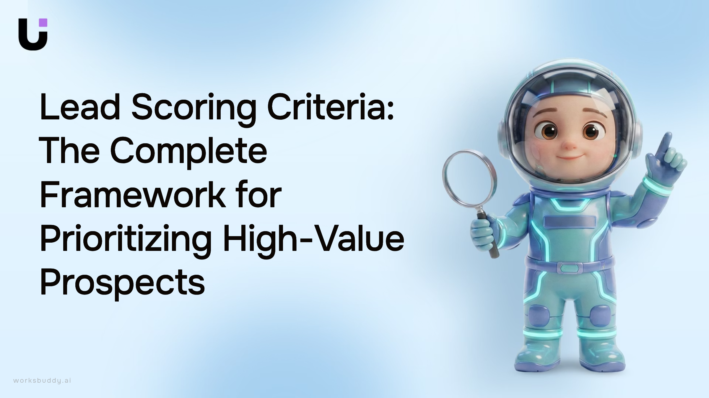 Professional 3D visualization of hierarchical lead scoring pyramid with data analytics elements and blue accent lighting