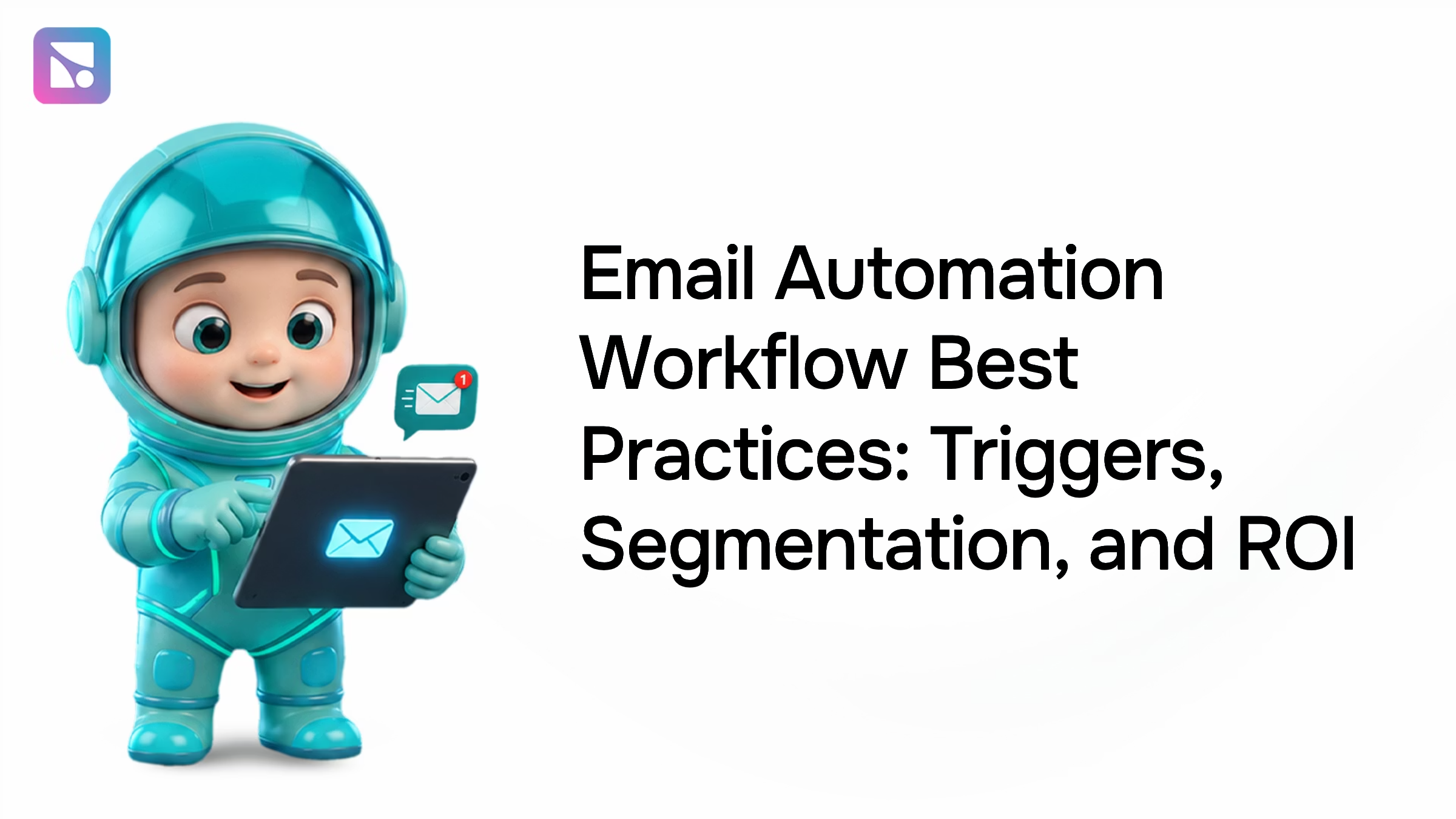 Abstract 3D email automation workflow dashboard with interconnected nodes and data flow visualization in navy and silver