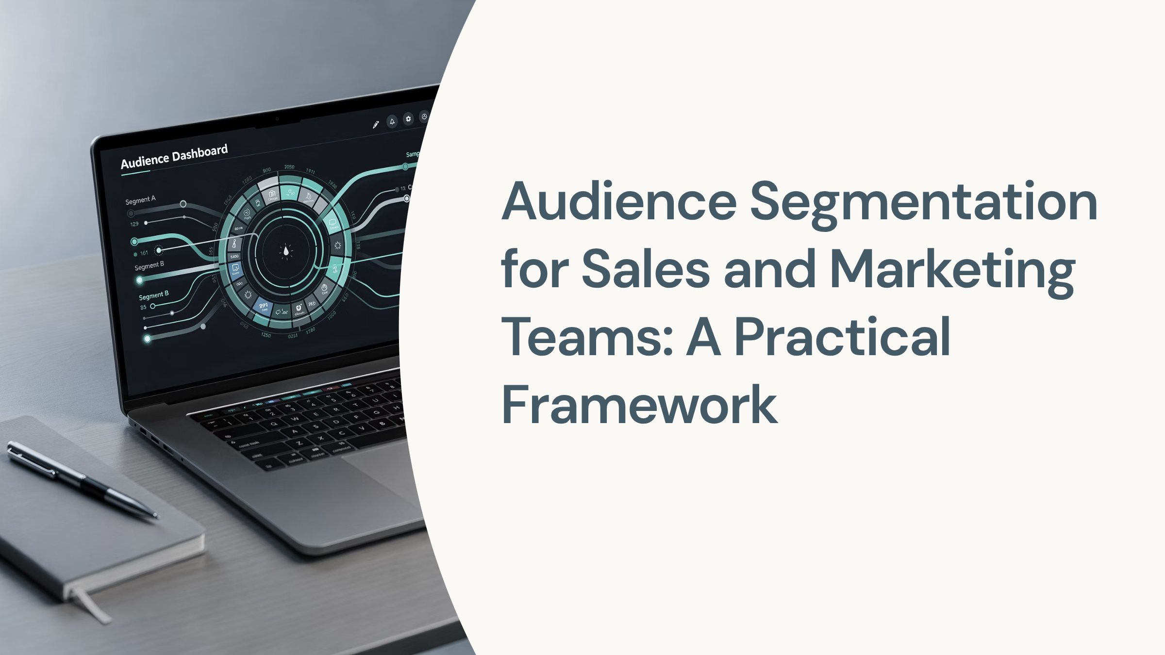 Abstract 3D data visualization showing segmented clusters and organized hierarchy representing audience segmentation strategy