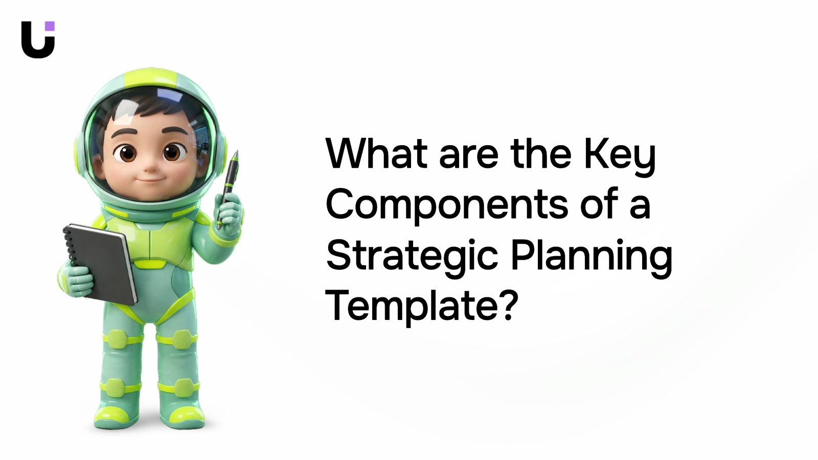 Strategic planning template components displayed on desk with flowcharts, roadmap, and data dashboards