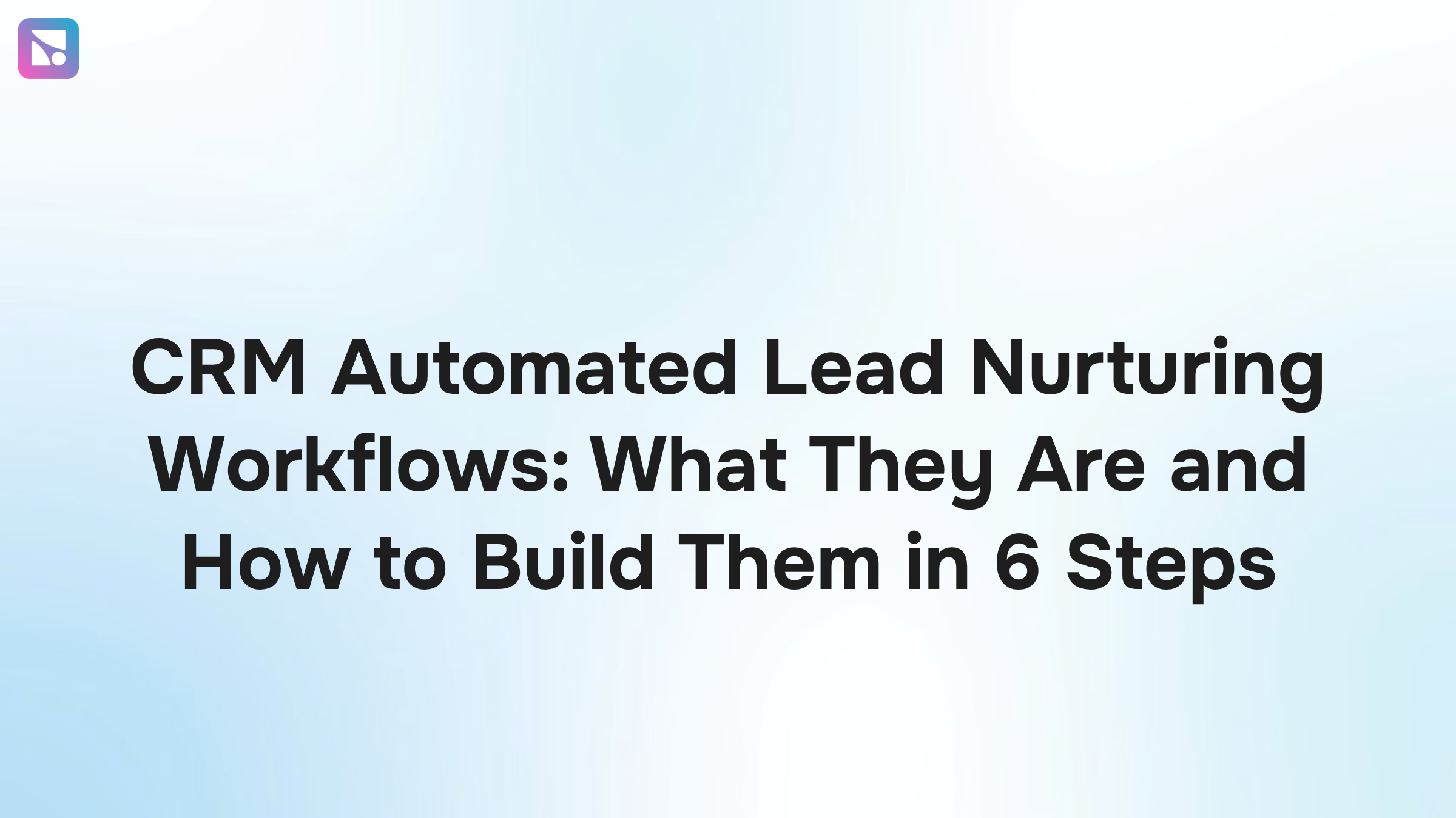 Abstract 3D workflow visualization of automated CRM lead nurturing system with connected nodes and data streams