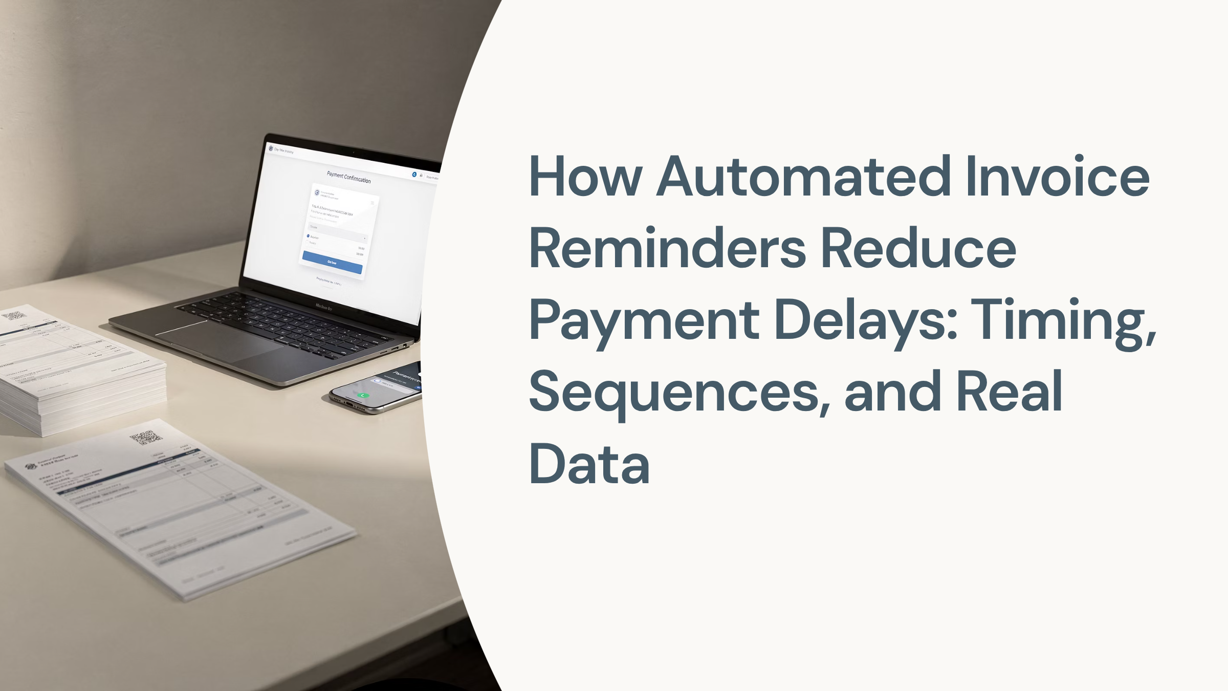 Abstract 3D dashboard showing automated invoice reminder timeline with payment milestones and data visualization