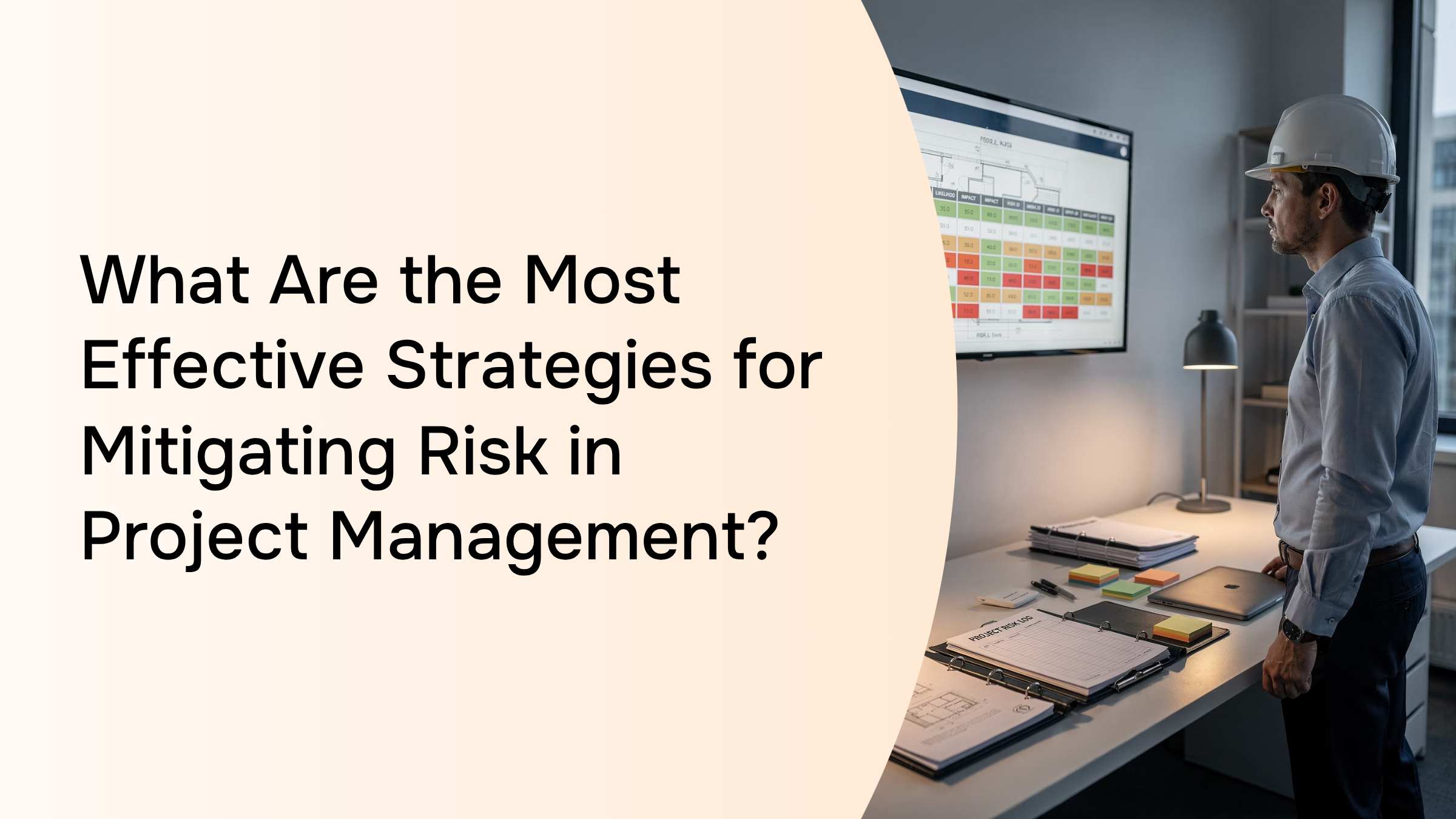 Digital dashboard and risk management visualization representing project risk mitigation strategies
