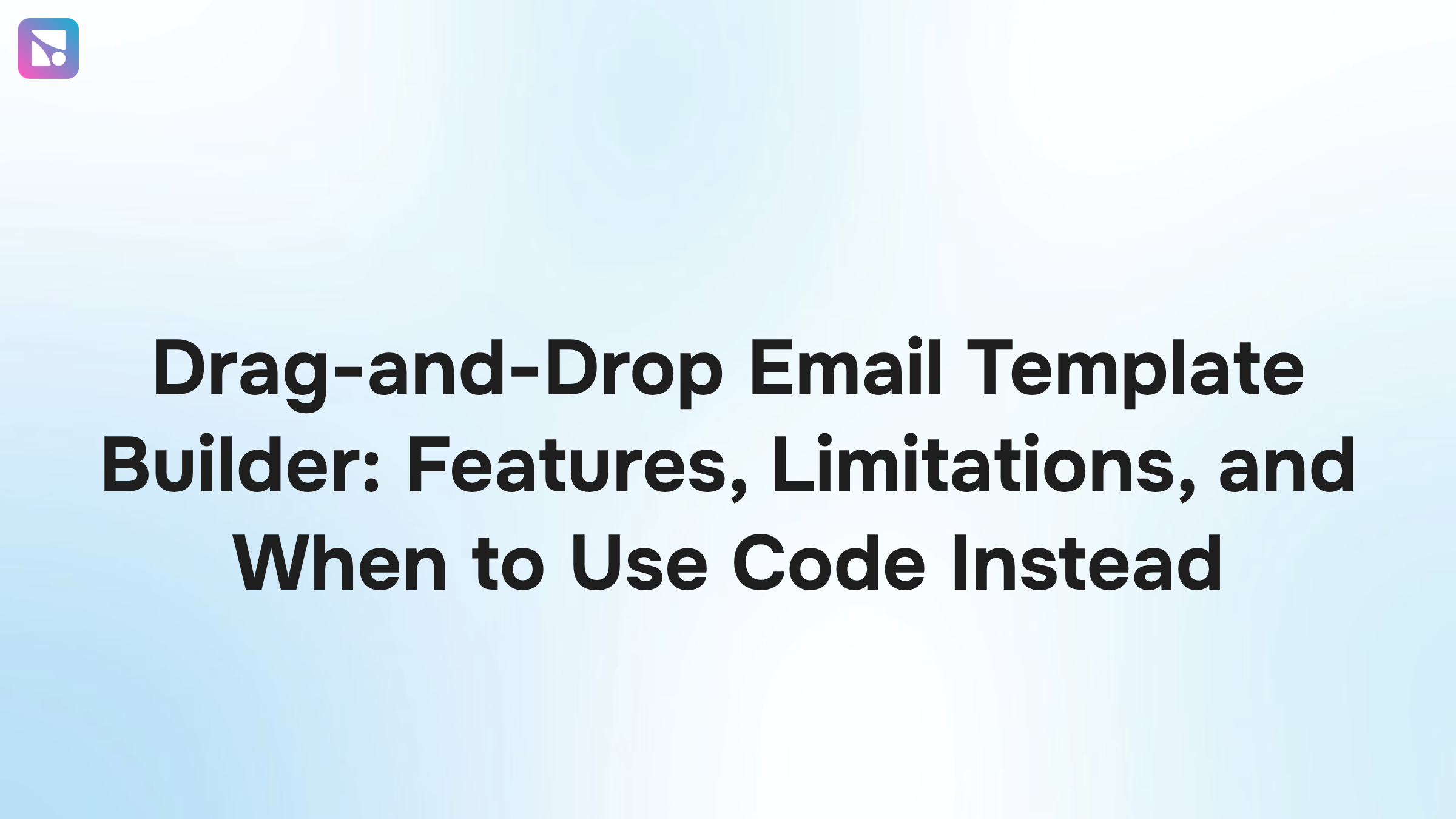 Professional workspace with email template builder interface on monitor, symbolizing drag-and-drop design and code integration