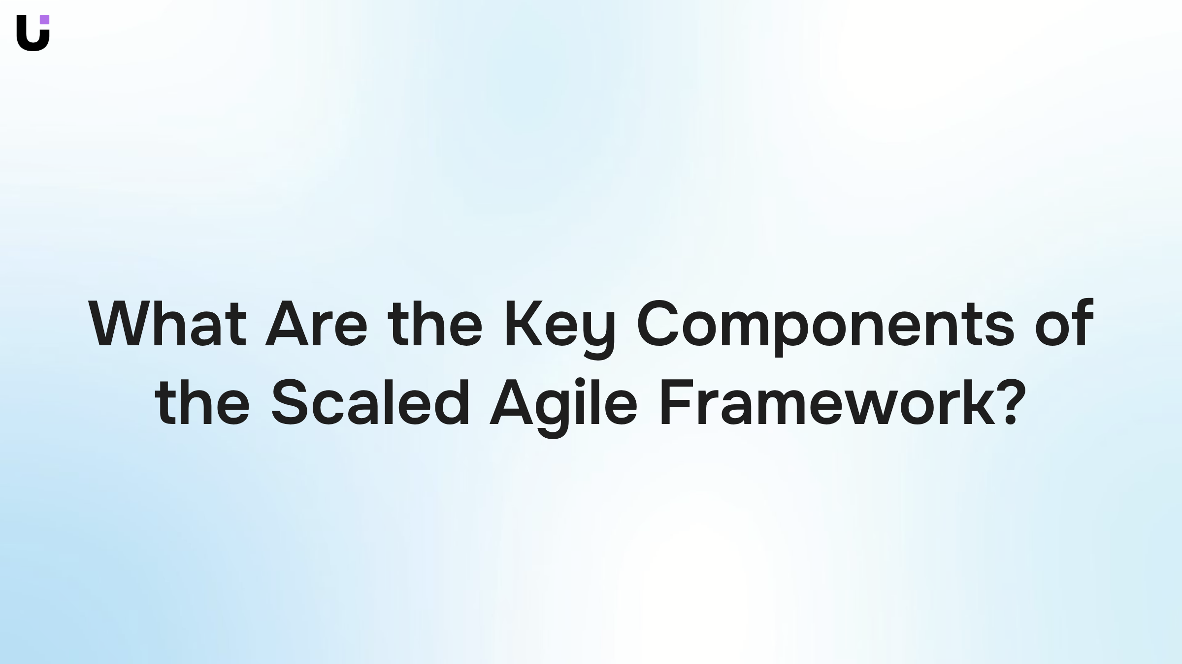 Abstract 3D framework visualization representing Scaled Agile Framework components in professional blue and gray tones