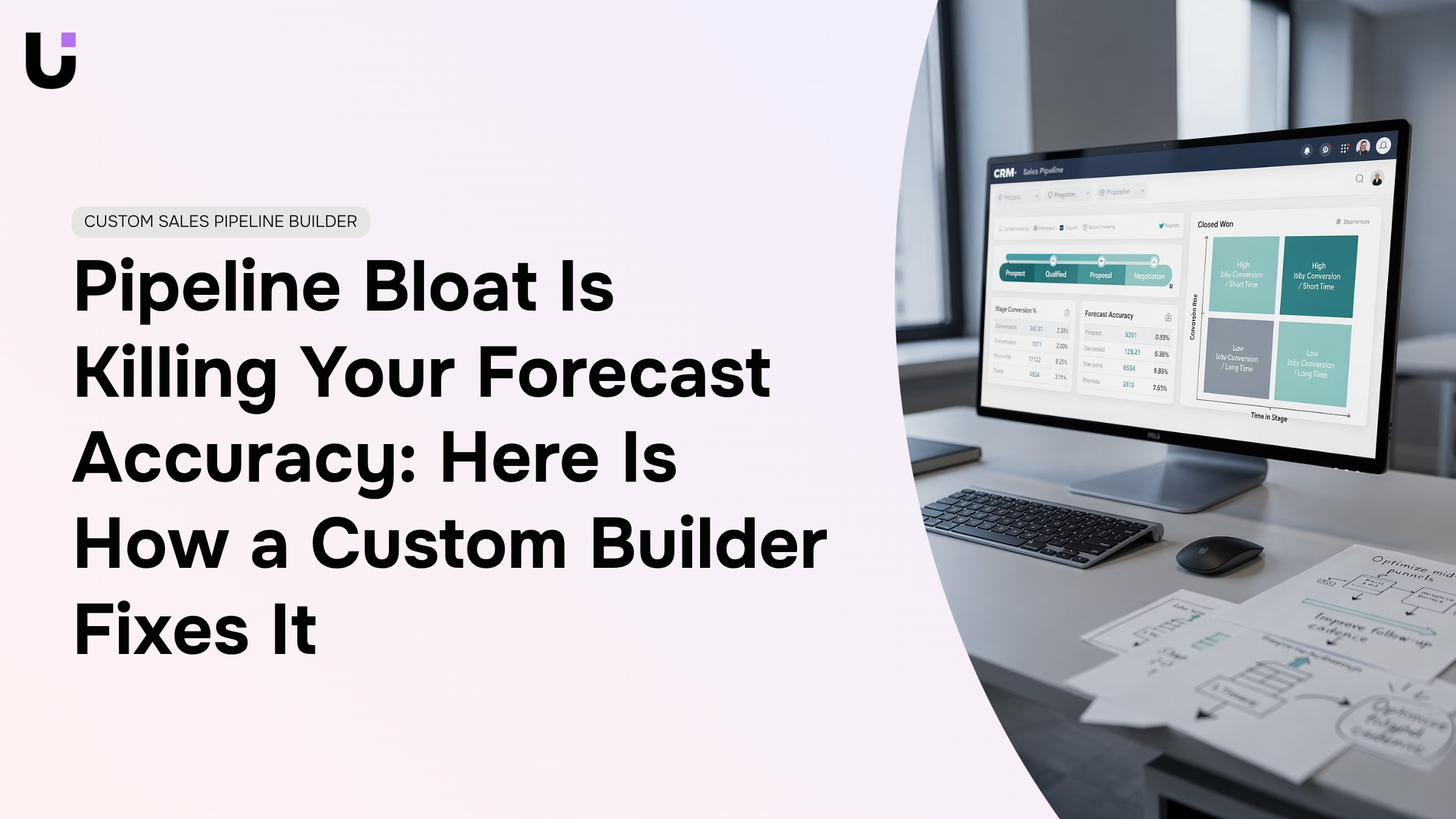 Abstract sales pipeline visualization showing streamlined workflow optimization for forecast accuracy