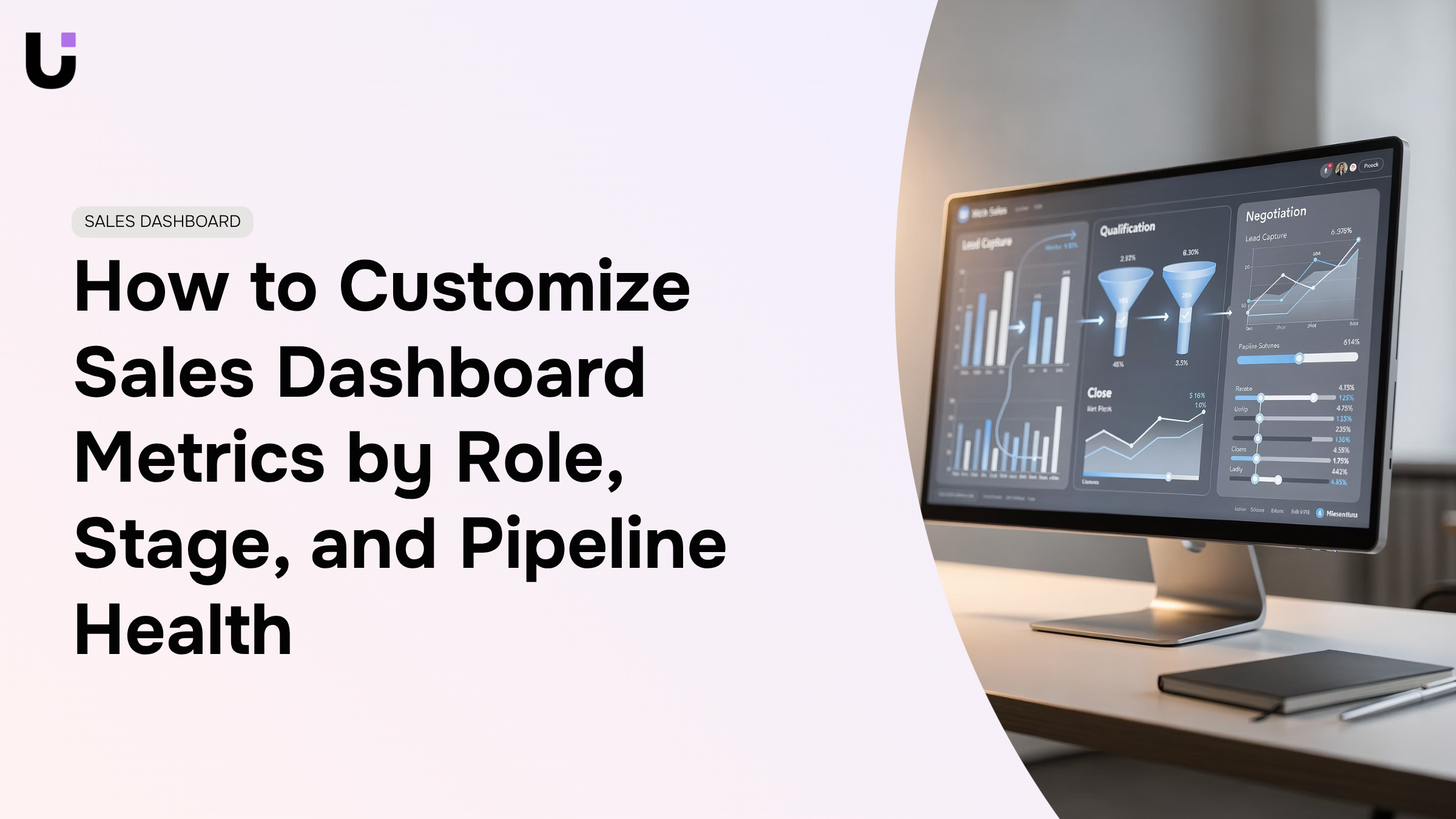 Professional 3D sales dashboard with customizable metrics and charts on modern monitor