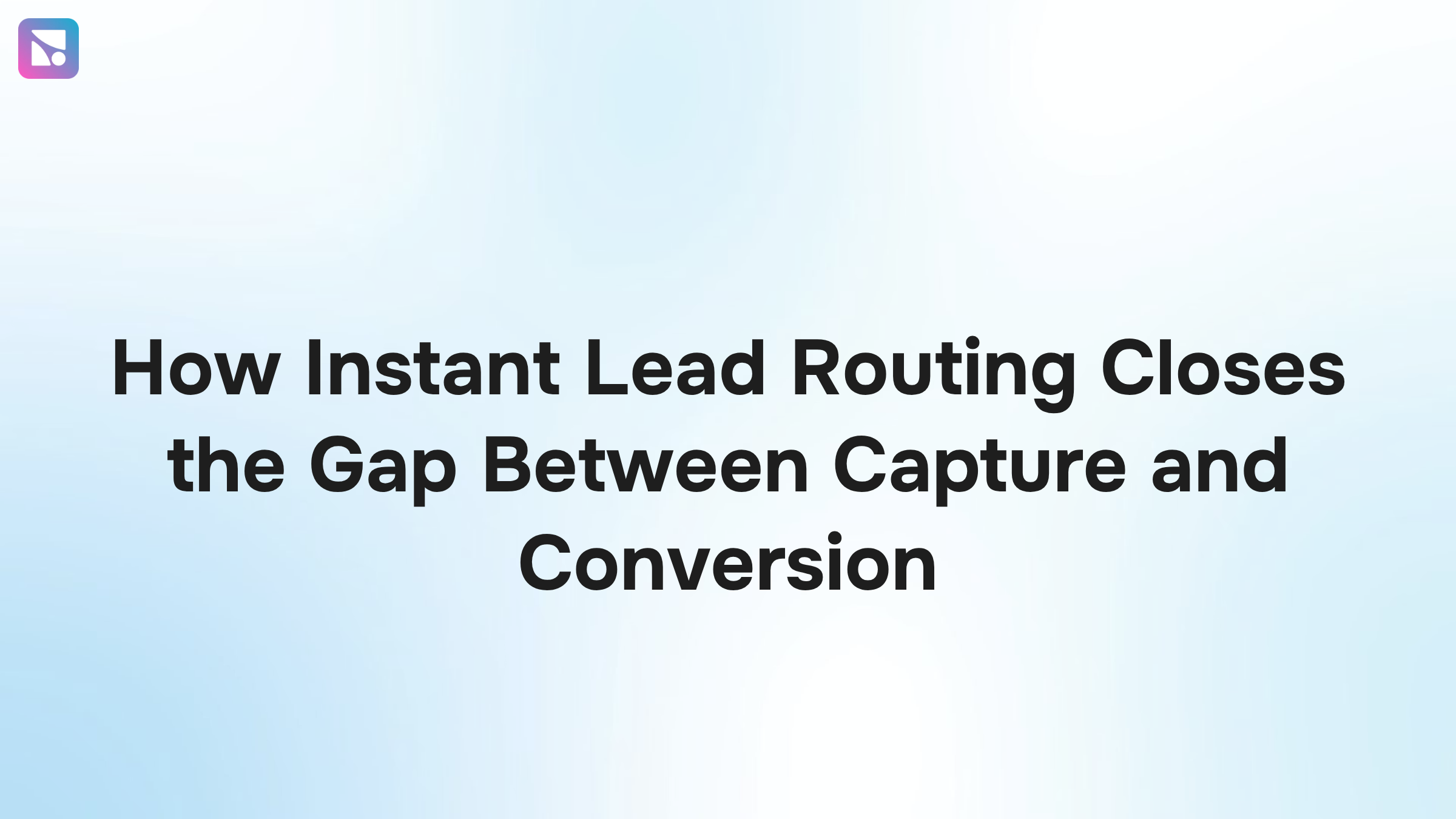 Digital workflow visualization showing automated lead routing from capture to conversion with blue-accented nodes and flowing pathways