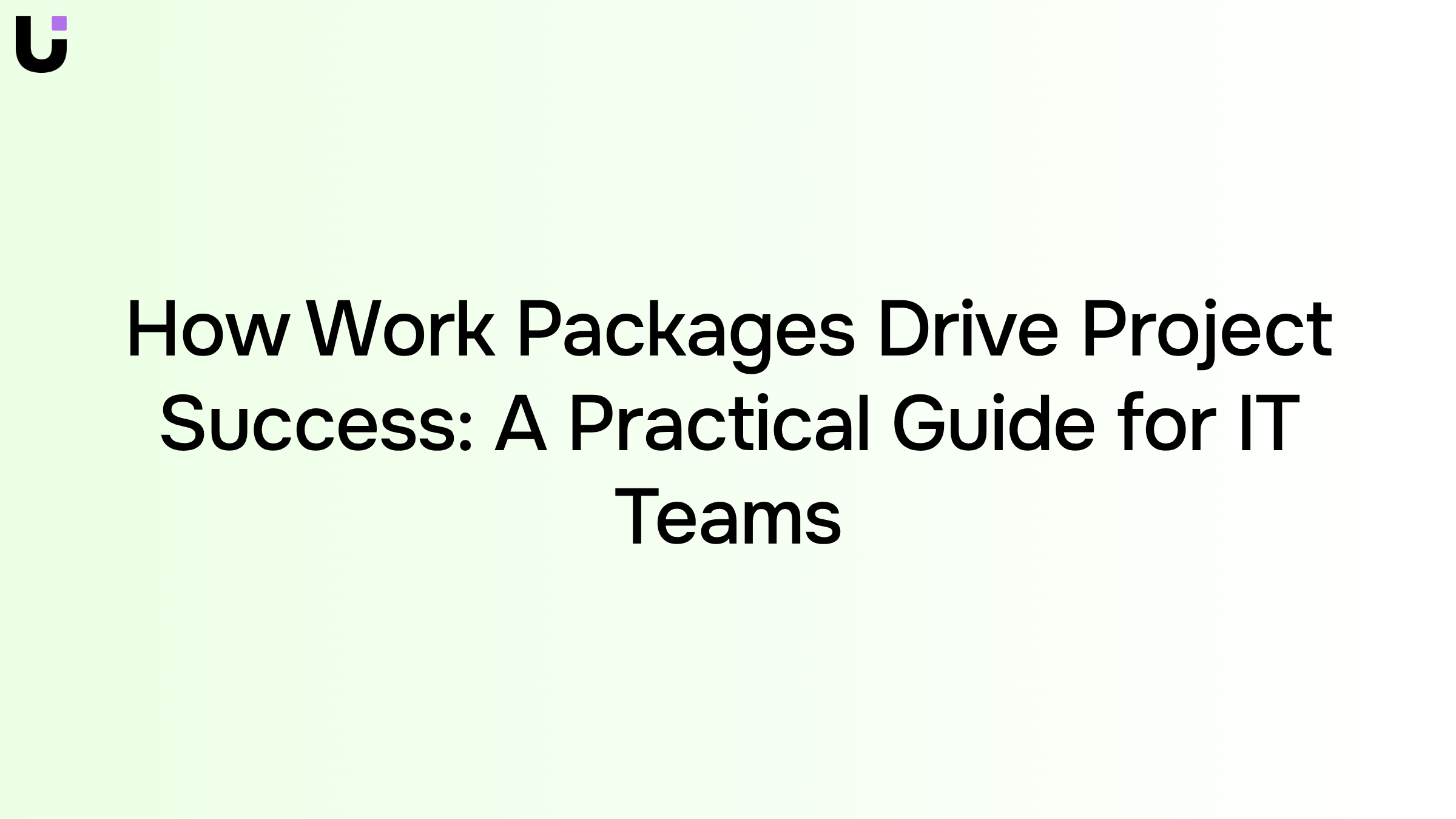 Modern 3D visualization of interconnected work package blocks in blue and charcoal, representing project management success and workflow coordination