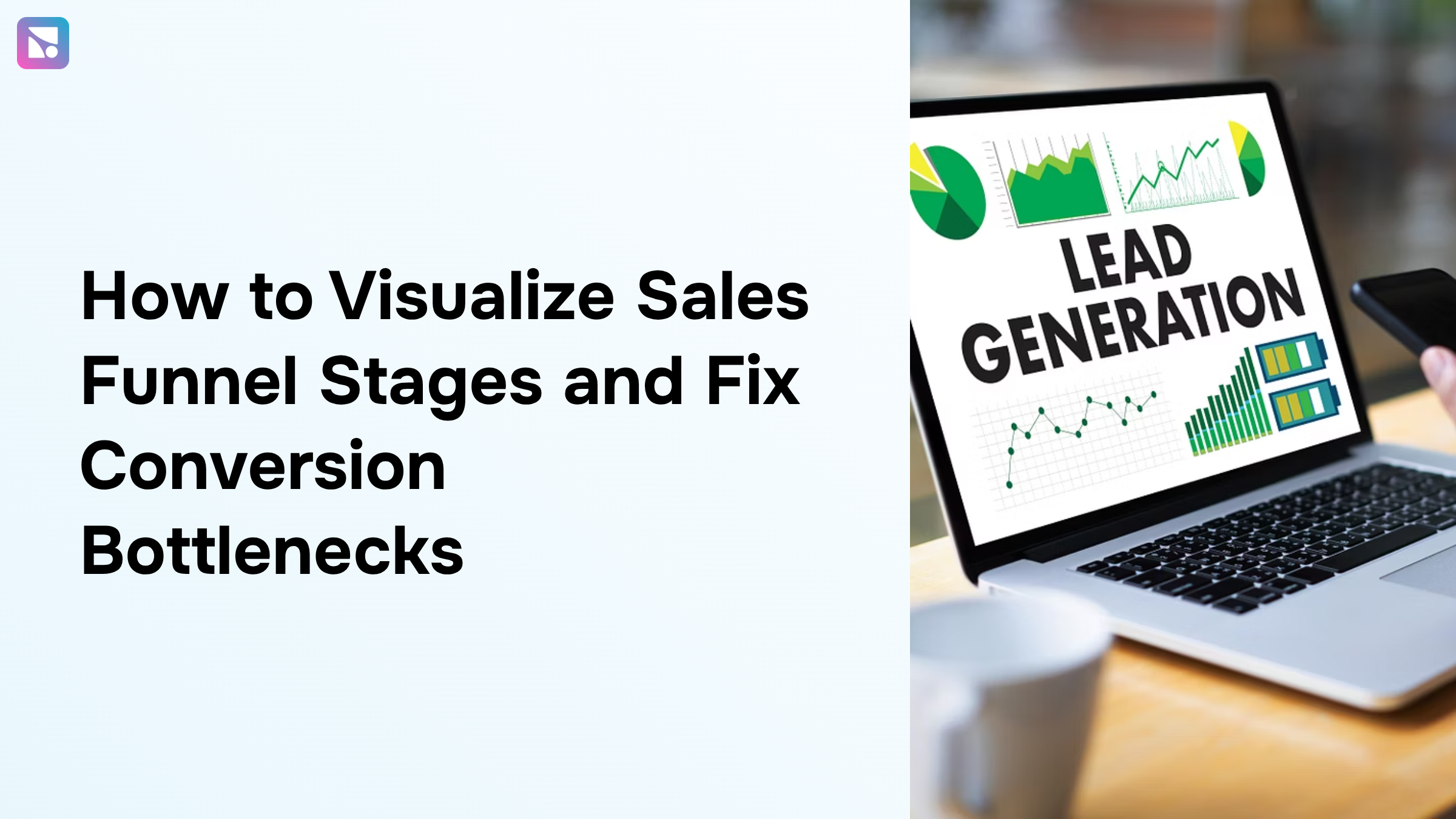 Professional 3D sales funnel visualization with navy blue stages and conversion metrics on digital interface