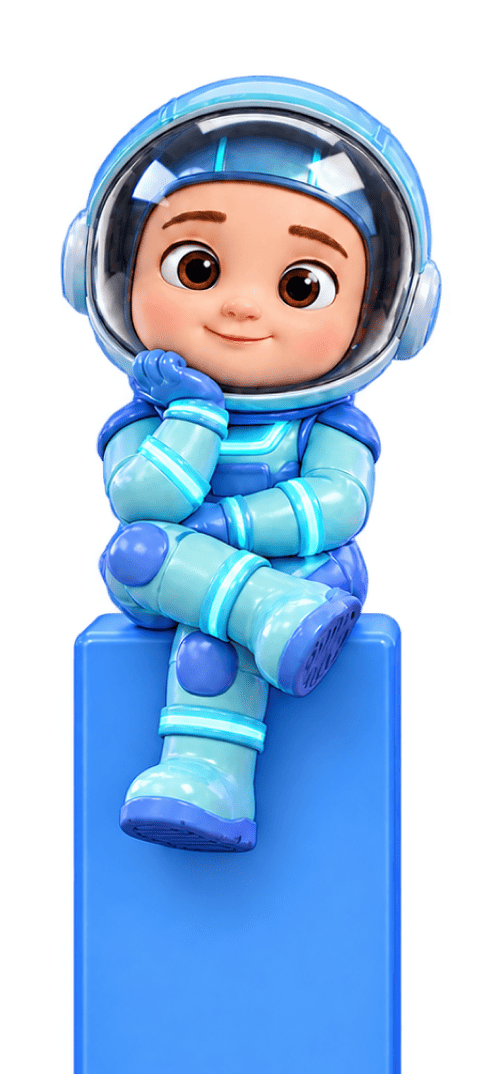 Lio mascot sitting on its block
