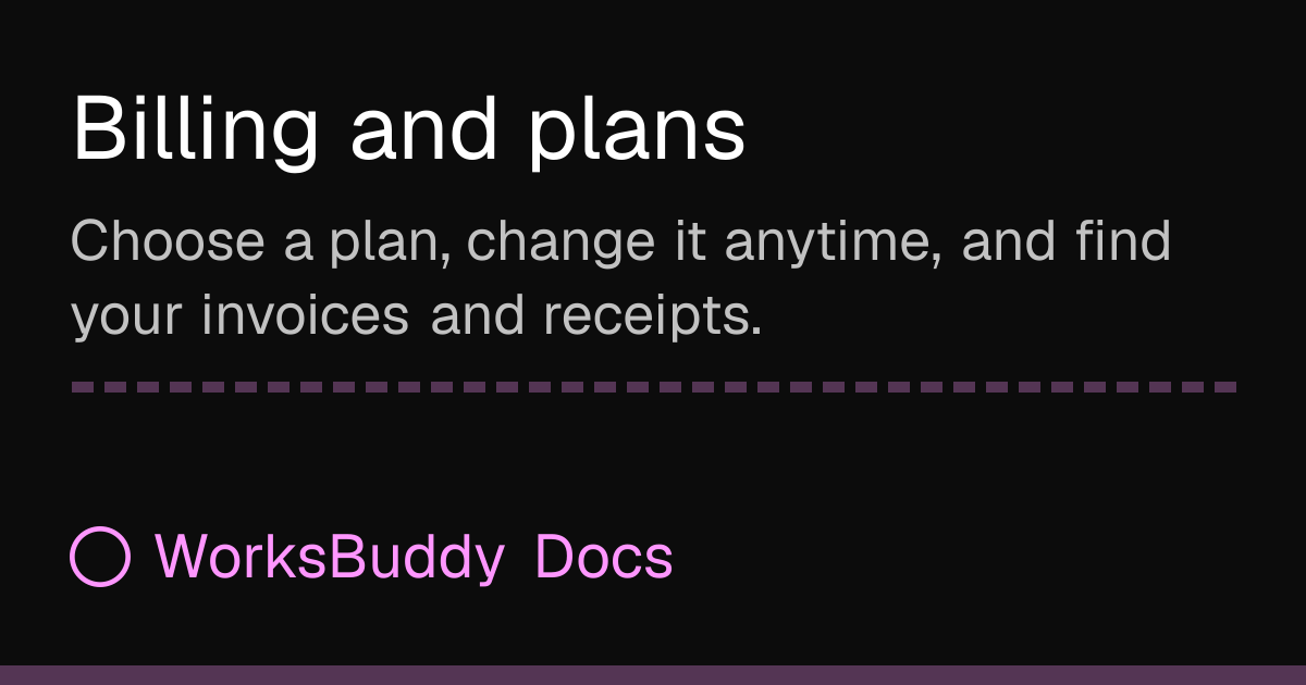 Billing and plans